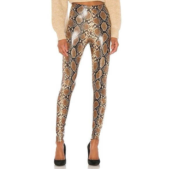 COMMANDO Faux Leather Snake‎ Print Leggings - Picture 1 of 6